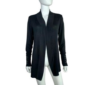 Spicy Sandia Women's Open Front Black Knit Cardigan